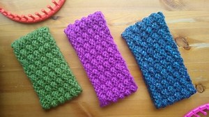 Earwarmer / Headband Knit on the Round Loom with Double Moss Stitch - Ms Yarn