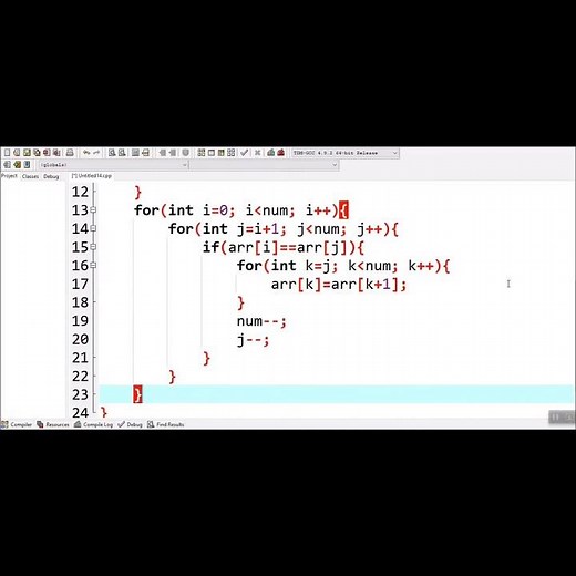 C++ Program to remove duplicate elements in an array #code#programming#cplusplustutorial#cplusplus