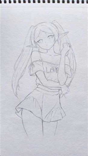 Drawing a Cute Elf Girl ✨ | Pencil Sketch #shorts #drawing #anime