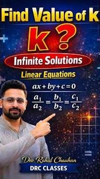 Find the value of 'k' for which Systems of Linear Equations has an infinite number of solutions.
