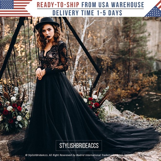 Black Lace Wedding Dress Separates: Gothic Tulle Skirt & Bodysuit - Etsy