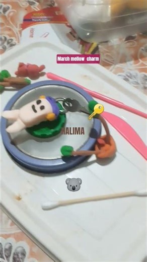 March mellow charm ⛄ polymer clay 🔑key chain hand made🏺 DIY #diycrafts #clay #cute #claycharms