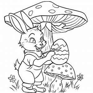 Coloriage de lapin de Pâques à imprimer pour enfants, décoration de Pâques pour enfants - Etsy France