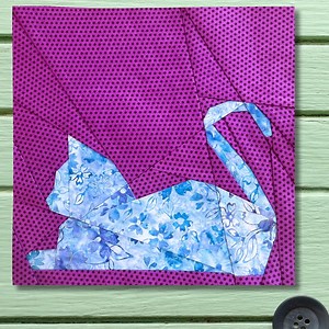 FPP Pattern Cat Silhouette Foundation Paper Piecing 25.4x25.4cm or 10 Inch Modern Quilt Block Design PDF - Etsy
