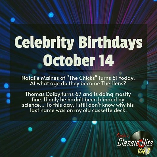 Celebrity Birthdays October 14