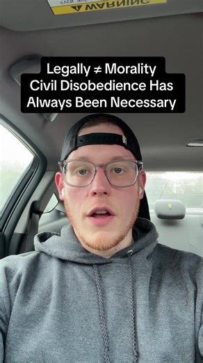 Legally does not equal morality and you don’t need a history degree to understand that. Civil disobedience and breaking the law has been a necessary component of positive societal change throughout history. In the United States alone some of if not ALL major societal advancement and change has come due to people organizing and breaking the law. Women’s suffrage, Stonewall, the Civicl Rights Movement. All of these required people and communities ALREADY AT RISK to put themselves on the other side