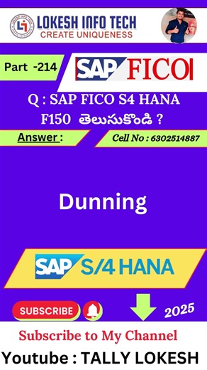 SAP FICO S4 HANA ( F150) #sap #sapfico #sapclasses #sapkadapa #saplokesh #learnsap #saptraining