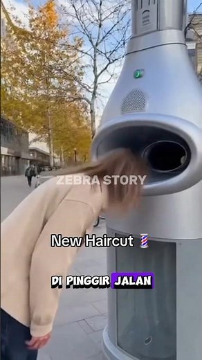 Pria ini memasukkan kepalanya ke mesin cukur otomatis dipinggir jalan #shortvideo #shorts