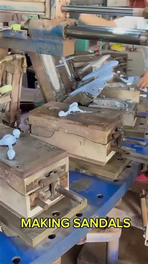 sandal making with machines 🩴 | fascinating footwear production process