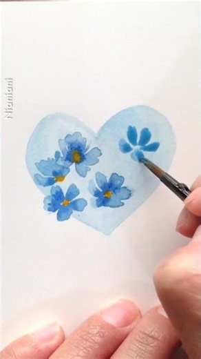 Blue flower Valentine's Card Design: Full Tutorial Coming