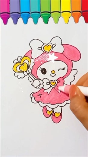 How to draw and color cute my melody | cute kawaii art