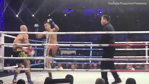 Self-proclaimed Kung Fu master is knocked out by kickboxer