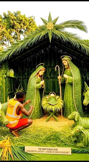 I Built the Birthplace of Jesus Using Palm Leaves 🌿 | DIY Nativity Build