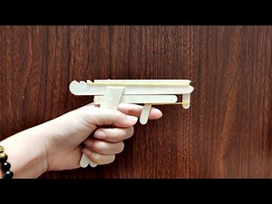 Cách làm súng bắn đạn thun bằng que kem - How to make a gun with ice cream sticks