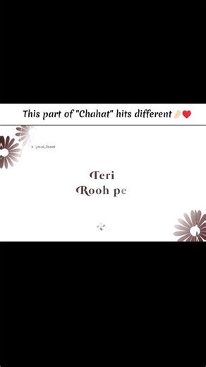 tere ishq pe tere waqt pe bas haq hai ik mera | Chahat Lyrics #ytshorts #lyrics