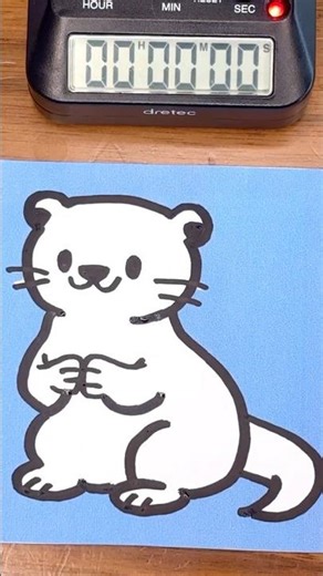 Otter Drawing in 60 Seconds 🦦 | Cute Animal ASMR Sketch (No Talking)