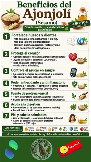 ¿Qué Pasa si Comes AJONJOLÍ Todos los Días? 🌿 #salud