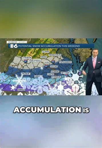 🚨 Virginia snow update! ❄️ Winter Storm Warning for southern VA this weekend. Snow starts Saturday afternoon but here's the thing - dry air is going to create a SHARP cutoff ✂️ So if you're north of the warning area, you might miss most of it!