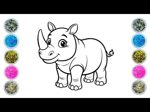 how to draw a rhinoceros for beginners / easy step by step drawing lesson / drawing tutorial