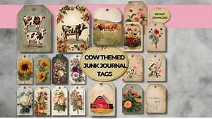 Farmhouse Highland Cow Junk Journal Kit – 56 Printable Pages for Scrapbooking, Journaling, and Crafting - Etsy