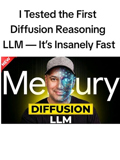 “What if AI didn’t think in steps… but generated answers all at once?” I Tested the First Diffusion Reasoning LLM — It’s Insanely Fast Instead of reasoning token-by-token like traditional large language models, this new diffusion-based model generates solutions in parallel — refining outputs through iterative denoising, similar to how image diffusion models work. The result? Dramatically faster responses, smoother reasoning chains, and near-instant complex outputs. If this approach scales, it co