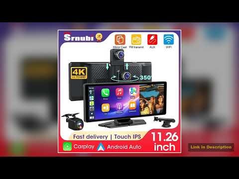 1126 inch Dash Cam 4K Car DVR Wireless Carplay Android Auto GPS Navigation Video Recorder Dashboard