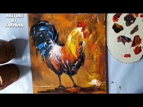 How to Draw a Rooster by Acrylic painting | Easy Acrylic Painting