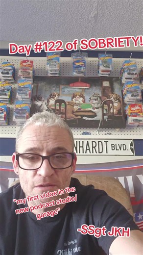 “First recorded video in the new garage-turned podcast studio!! Still can’t believe this space 🤯🎙️ Big things loading…” #veteran #booktok #sober #author #books