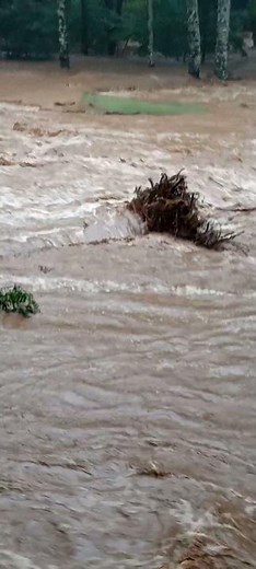 Water coming onto Mt. Mitchell golf course Friday morning in Burnsville. #helene