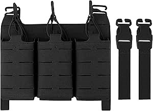 PETAC GEAR Tactical Triple 556 Magazine Pouch with Kydex Insert,KTAR AR Front Flap Magazine Pouch Laser Cut MOLLE Mag Carrier