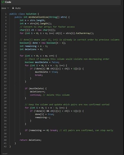 955 Delete Columns to Make Sorted II
