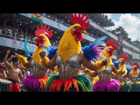Chicken Dance Compilation 2025 | Funny Rainbow Chickens 🐥 | Chicken Song Geco Remix Viral