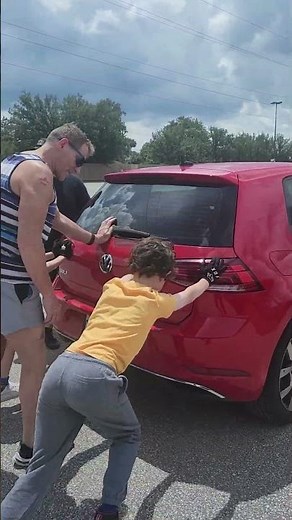 Kids learn to push cars too! #youtubeshorts