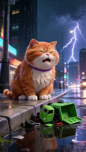 Orange Cat’s Toy Sanitation Truck Broke! He Rode a Real One for Duty