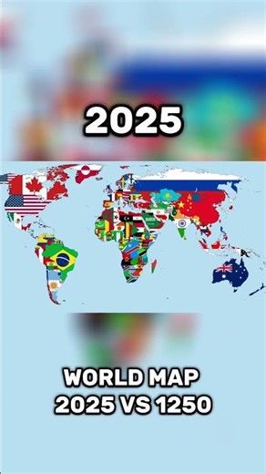 World map now vs then | 2025-1250 | #thenvsnow #history #borderbattle #geography #ww2rebuilder
