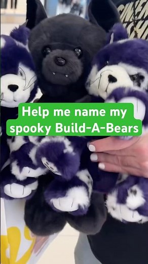 Help me name my Spooky Kitty and Poseable Bat Build-A-Bears for Halloween! #plush #buildabear