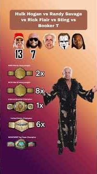 Hulk Hogan vs Randy Savage vs Ric Flair vs Sting vs Booker T | Who Won the Most Titles? #shorts #wwe