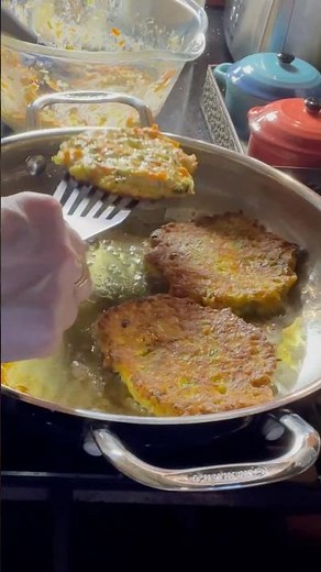 Crispy Zucchini and Carrot Pancakes 🥕 Easy Veggie Side or Easter Appetizer #recipeshorts