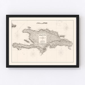 Haiti Map 1864, Vintage Haiti Map, Old Haiti Art, Wall Art Gift for Haiti History Lovers Retro Decor - Etsy