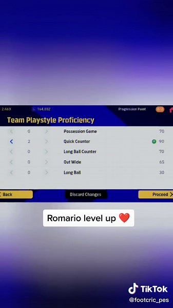 Romario Level Up in eFootball Mobile