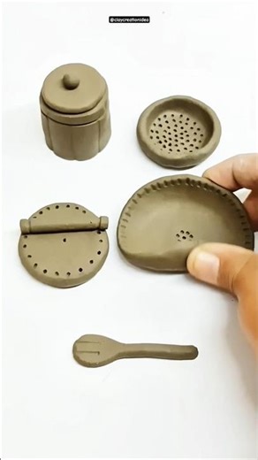 clay kitchen set, #miniature #creativeclayideas #kitchenset #clay #diy #homecraft