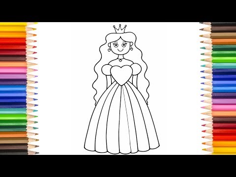 Easy Princess Girl Drawing 👑✨ | Long Hair Pencil Sketch Tutorial