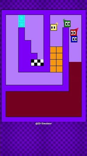 Epic 2D Square Race!! 🟦🟨🟥🟩 #satisfying #squarerace