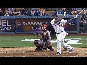 Puig takes pitch, launches homer, gets heated