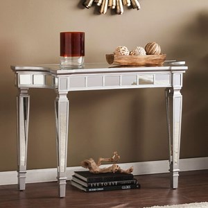 Furniture HotSpot Glenview Glam Mirrored Console Table - Matte Silver