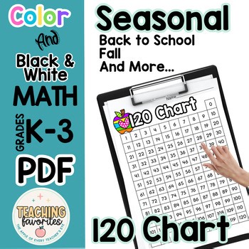 BUNDLE Number Charts Activities Kindergarten First Grade Seasonal
