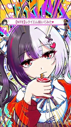 スマホお絵かき【#nte 】レクイエム描いてみた♥#タイムラプラス #お絵かき #イラスト #アイビスペイント #デジタルイラスト