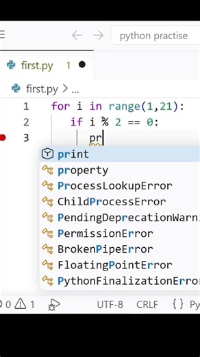 Day 6 of Coding: Printing Even Numbers 1–20 (Python Basics)