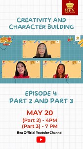 4.7K views · 30 reactions | It's time we dig deep into the creativity and character development of a child. Join Tr. Etchel and Tr. Lois, with Mommy Jane Kingsu-Cheng, as they discuss how boredom can affect a child’s character. Learn more tips on how to regulate your child’s day-to-day activities. Catch Episode 4 Part 2, this Saturday, May 20 at 4:00 PM on Rex Education’s YouTube channel. | Rex Education | Facebook