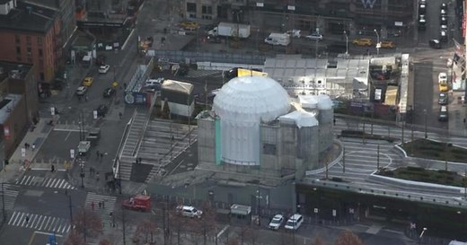 The rebuilding of the church destroyed on 9/11